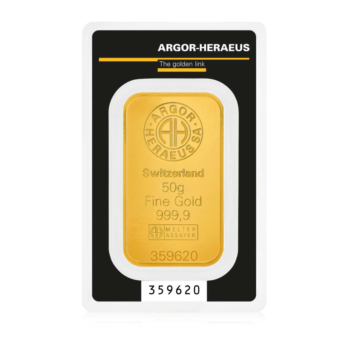 картинка 50 gram Gold Argor Heraeus bar – площадка coinbay.ae