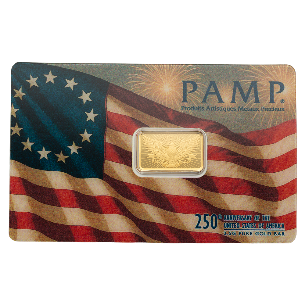 картинка 2.5 gram gold PAMP 250th Anniversary of the United States – площадка coinbay.ae