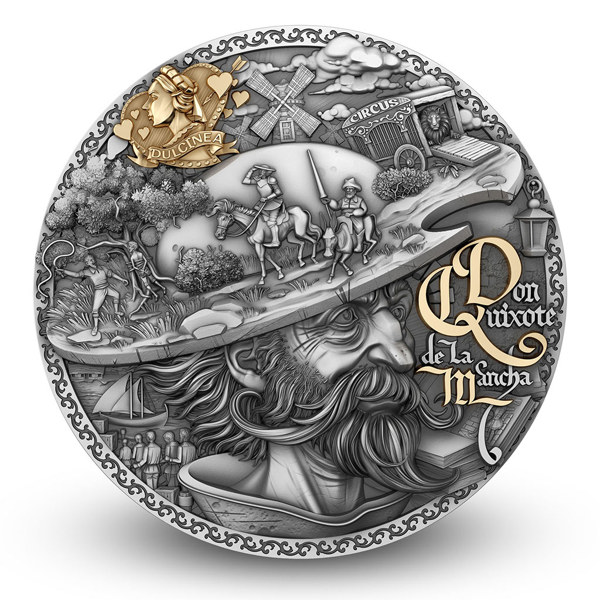 картинка 2 dollars Niue Don Quijote de la Mancha, 2 oz silver – площадка coinbay.ae