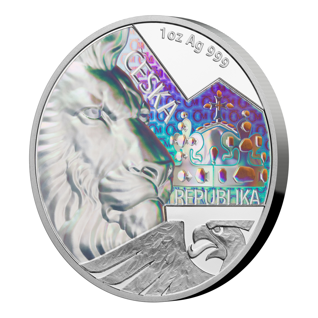 картинка 2 dollars Niue Czech Lion with hologram proof 2023 1 oz silver – площадка coinbay.ae